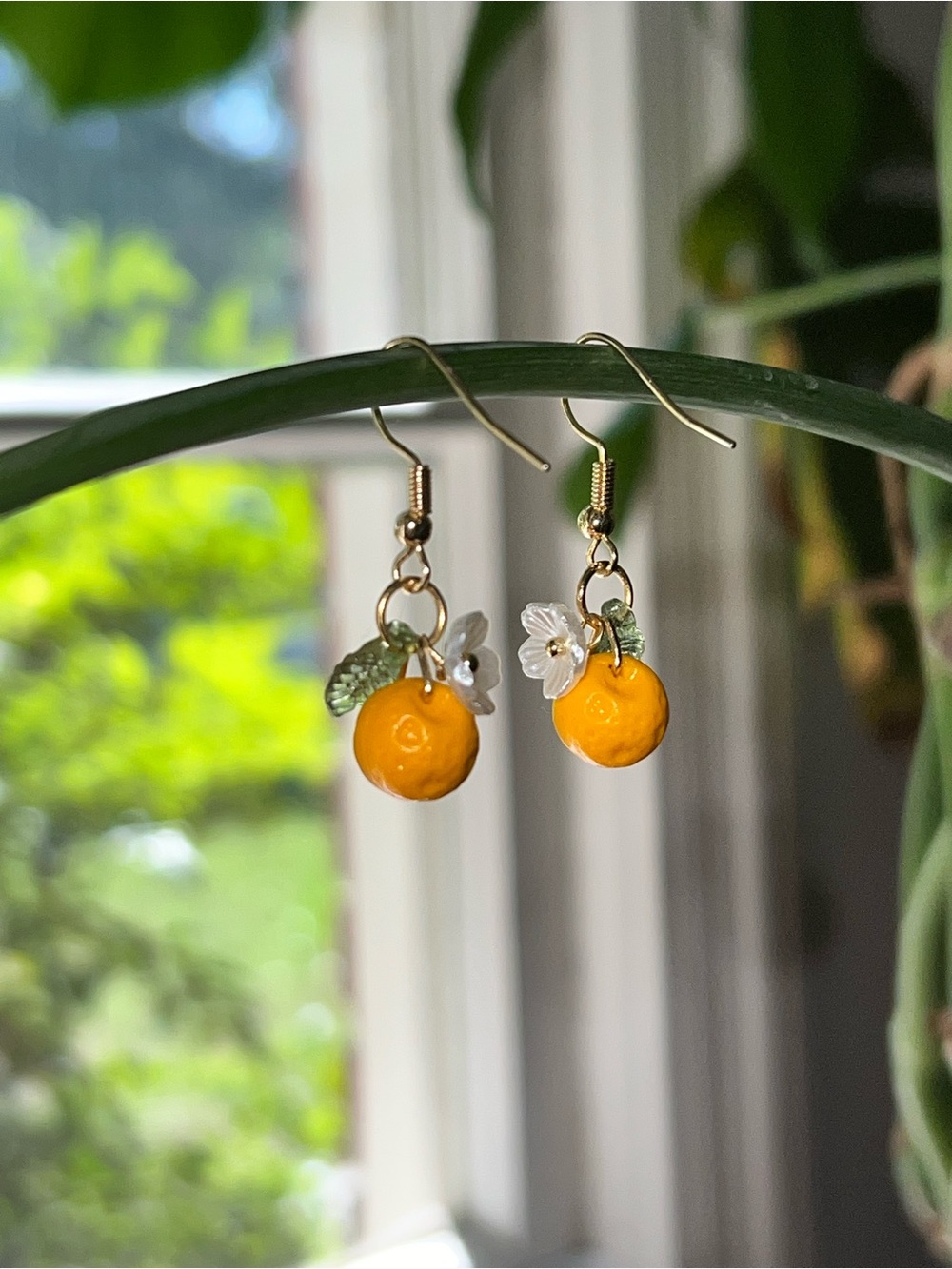 Orange Blossom Dangle Earrings